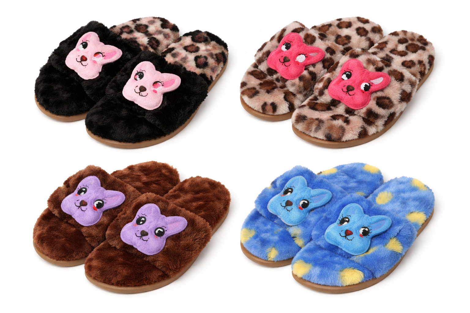 Fluffy Bunny Face Indoor Slippers